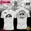 NFL Los Angeles Rams Camo 2024 Salute to Service Polo Shirt