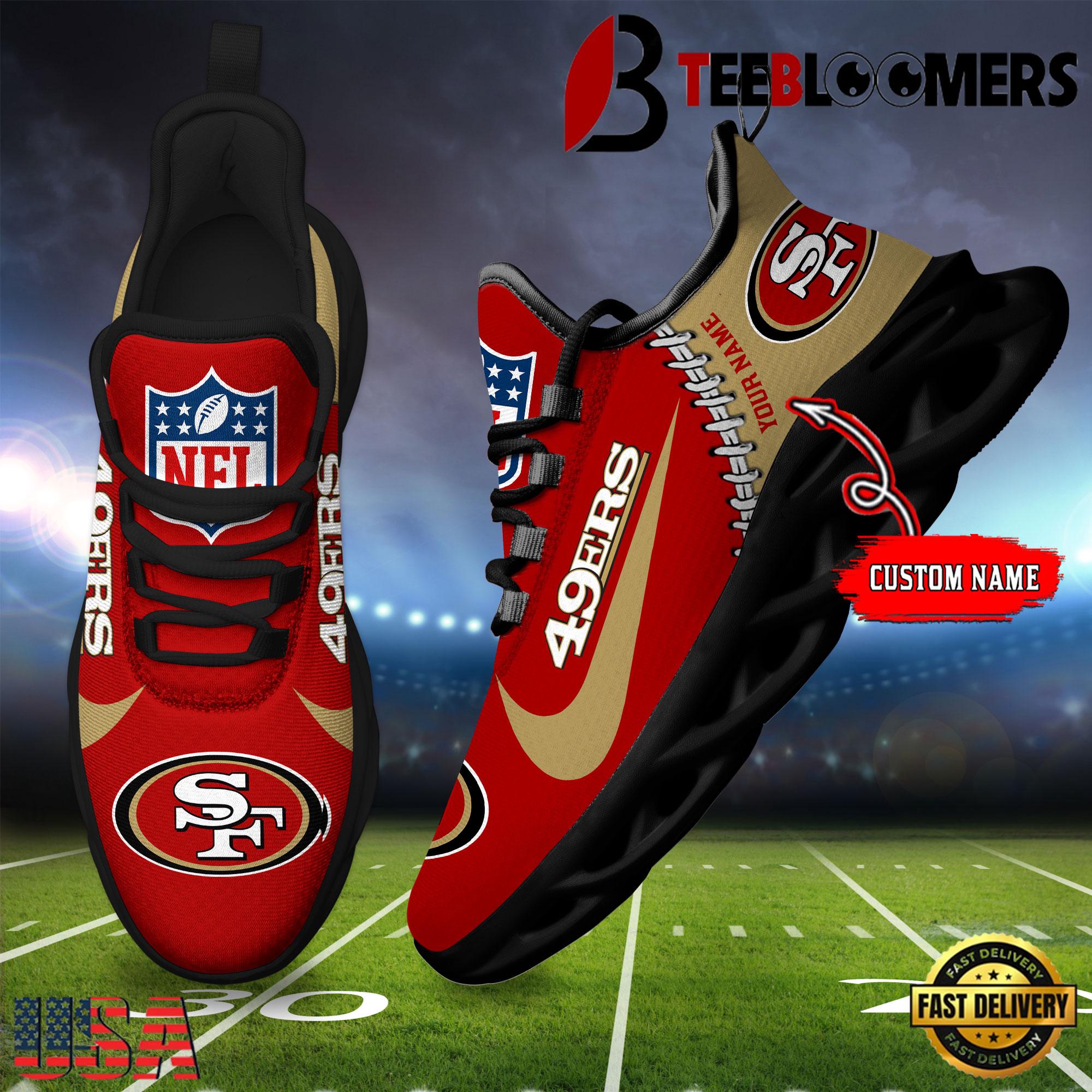 NFL Custom Name San Francisco 49ers Football Team Design Max Soul Shoes Sneakers, Football New Sneaker Shoes Sneakers NFL Custom Name San Francisco 49ers Football Team Design Max Soul Shoes Sneakers, Football New Sneaker Shoes Sneakers