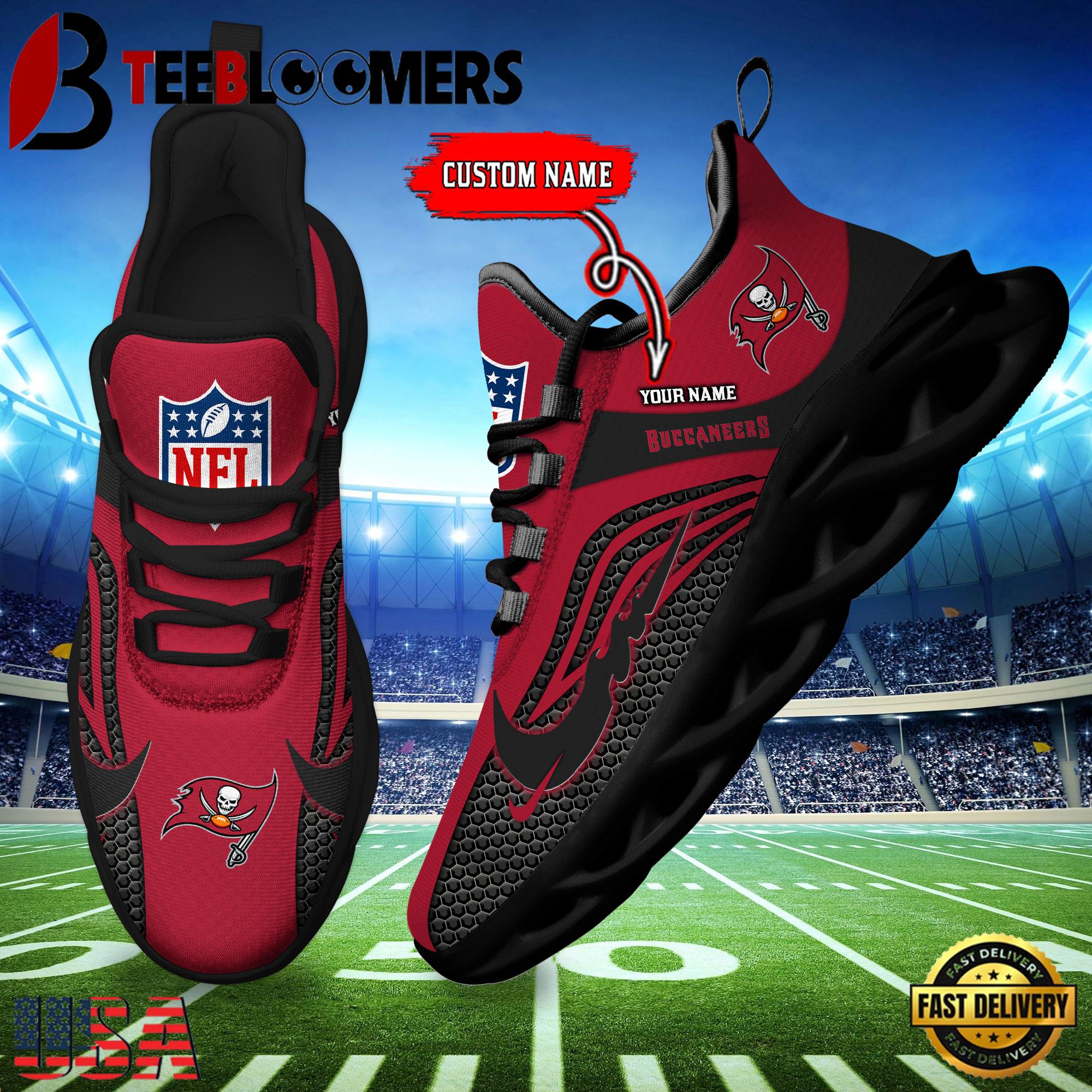 NFL Custom Name Tampa Bay Buccaneers Football Team New Design Max Soul Shoes Sneaker , Running Shoes For Men Women NFL Custom Name Tampa Bay Buccaneers Football Team New Design Max Soul Shoes Sneaker , Running Shoes For Men Women