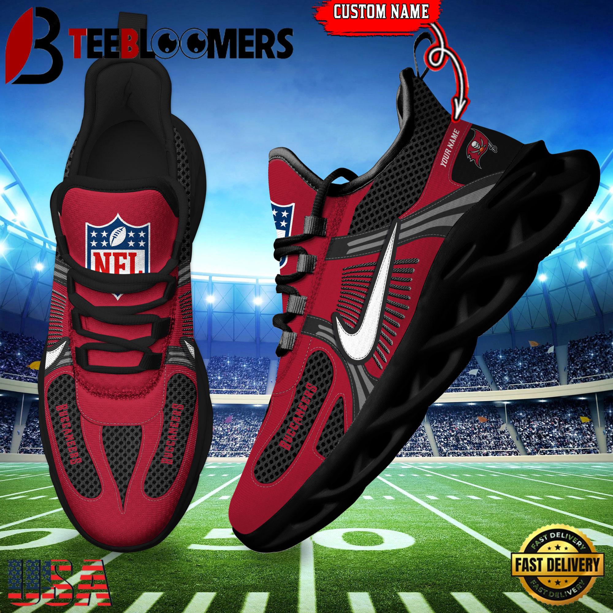 NFL Custom Name Tampa Bay Buccaneers Logo Football Team New Season Max Soul Shoes , Running Shoes For Men Women NFL Custom Name Tampa Bay Buccaneers Logo Football Team New Season Max Soul Shoes , Running Shoes For Men Women