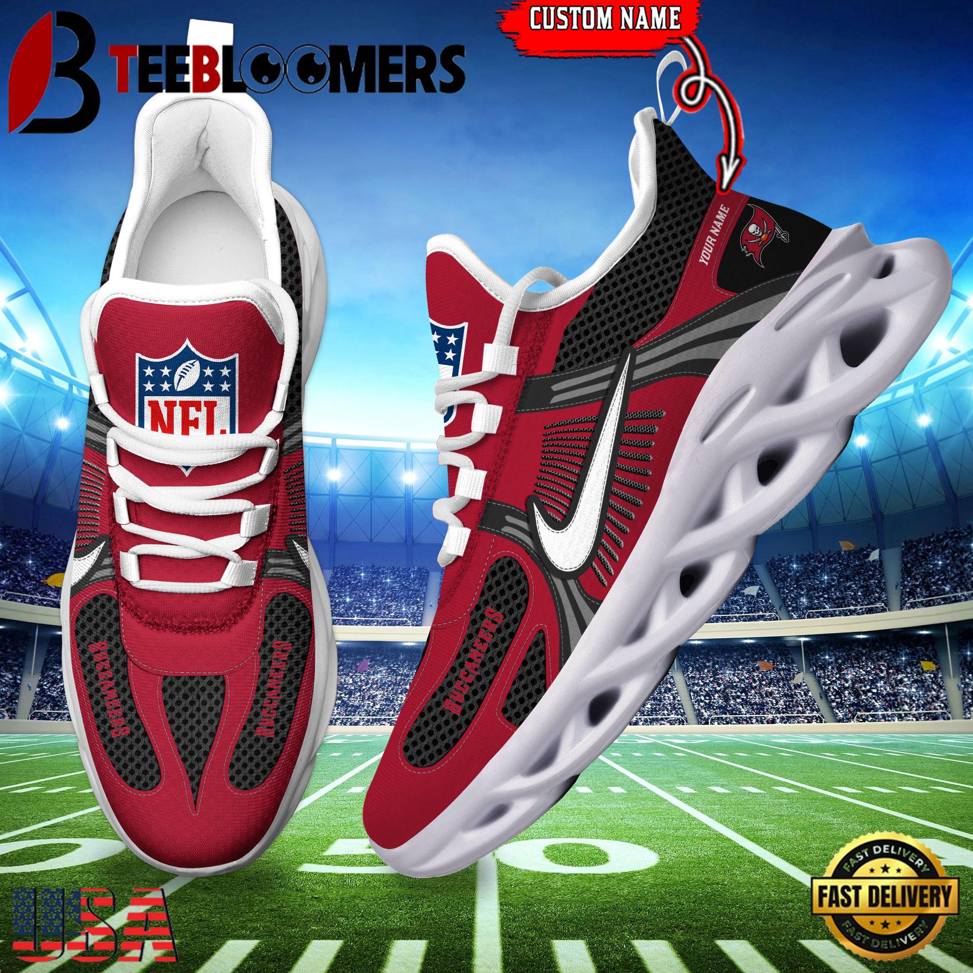 NFL Custom Name Tampa Bay Buccaneers Logo Football Team New Season Max Soul Shoes , Running Shoes For Men Women NFL Custom Name Tampa Bay Buccaneers Logo Football Team New Season Max Soul Shoes , Running Shoes For Men Women