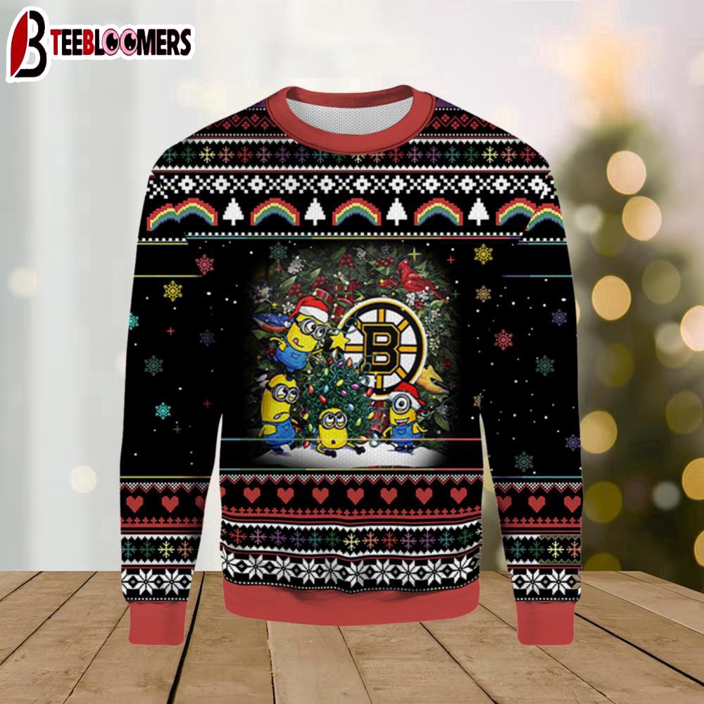 NHL Boston Bruins Funny Grinch Christmas Ugly Sweater