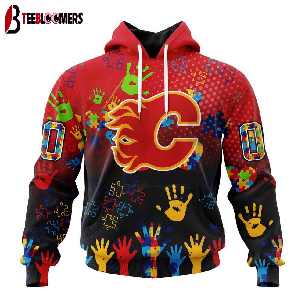 NHL Calgary Flames Special Autism Awareness 3D Shirt