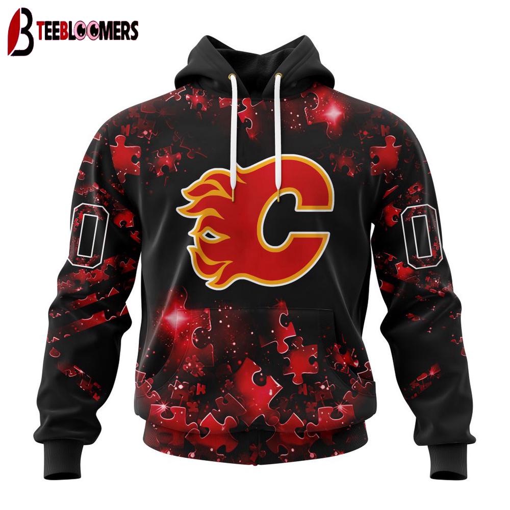 NHL Calgary Flames Special Autism Awareness 3D Shirts