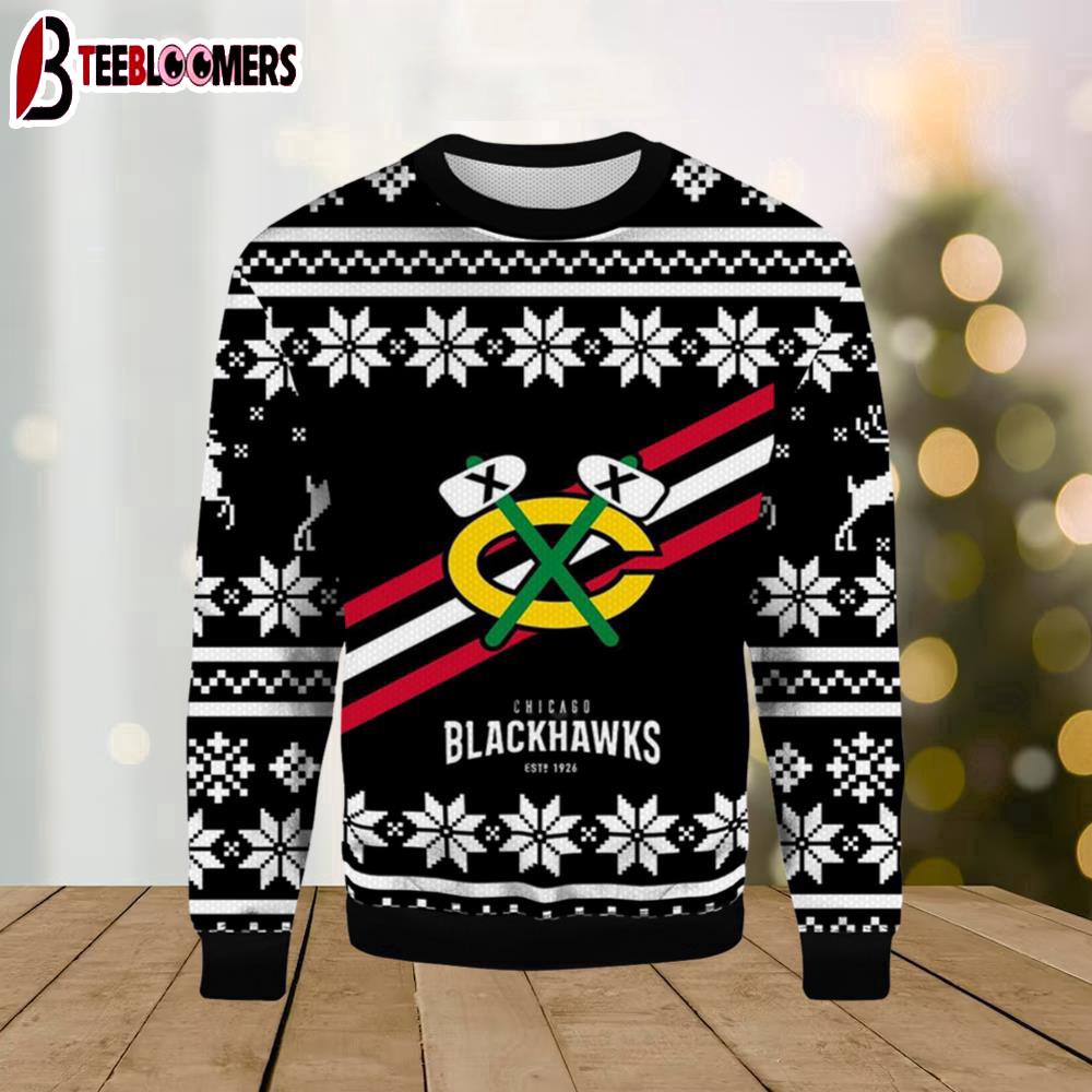 NHL Chicago Blackhawks EST 1926 Ugly Christmas Sweater