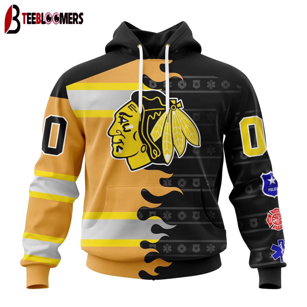 NHL Chicago Blackhawks Special First Responders 3D Shirt
