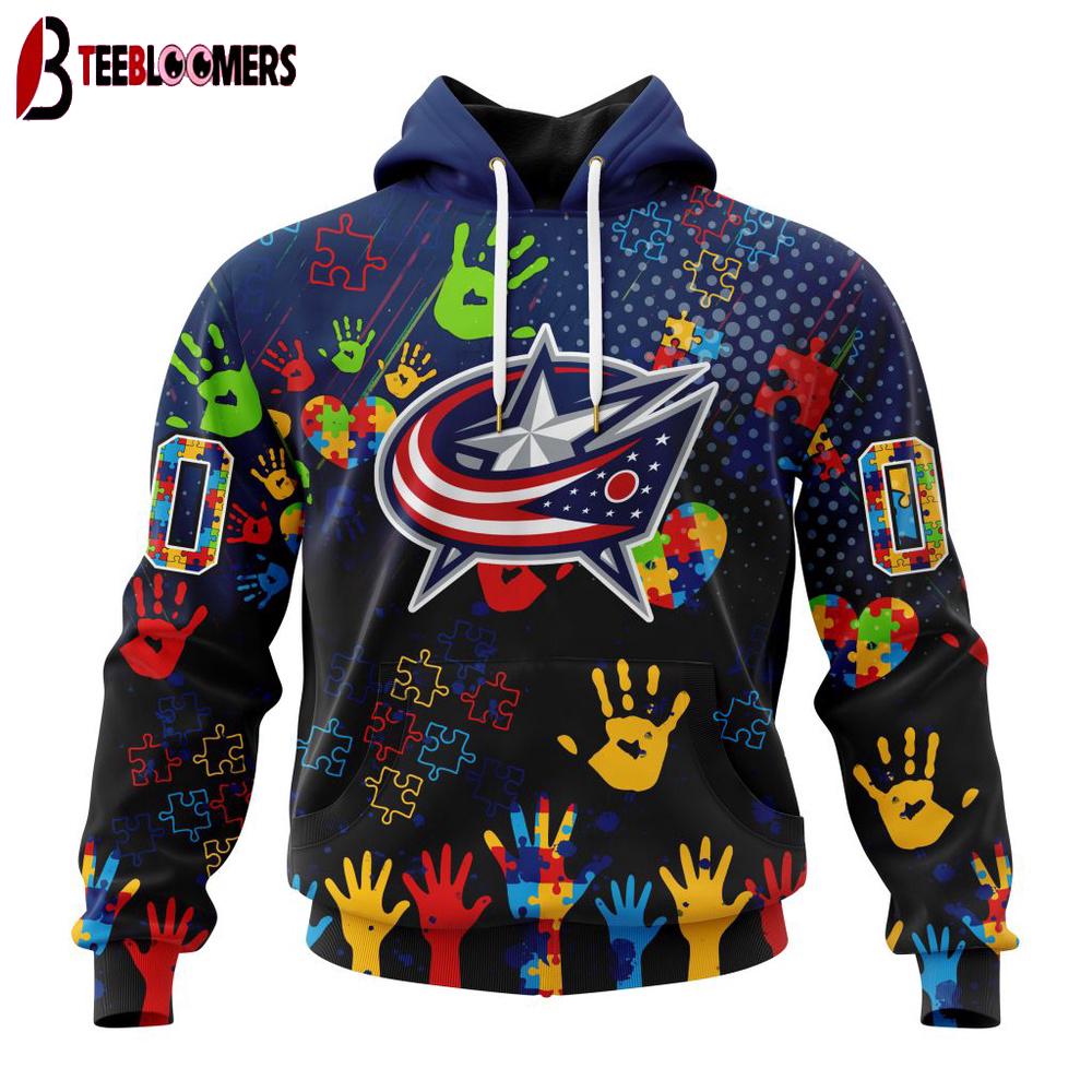 NHL Columbus Blue Jackets Special Autism Awareness 3D Shirt