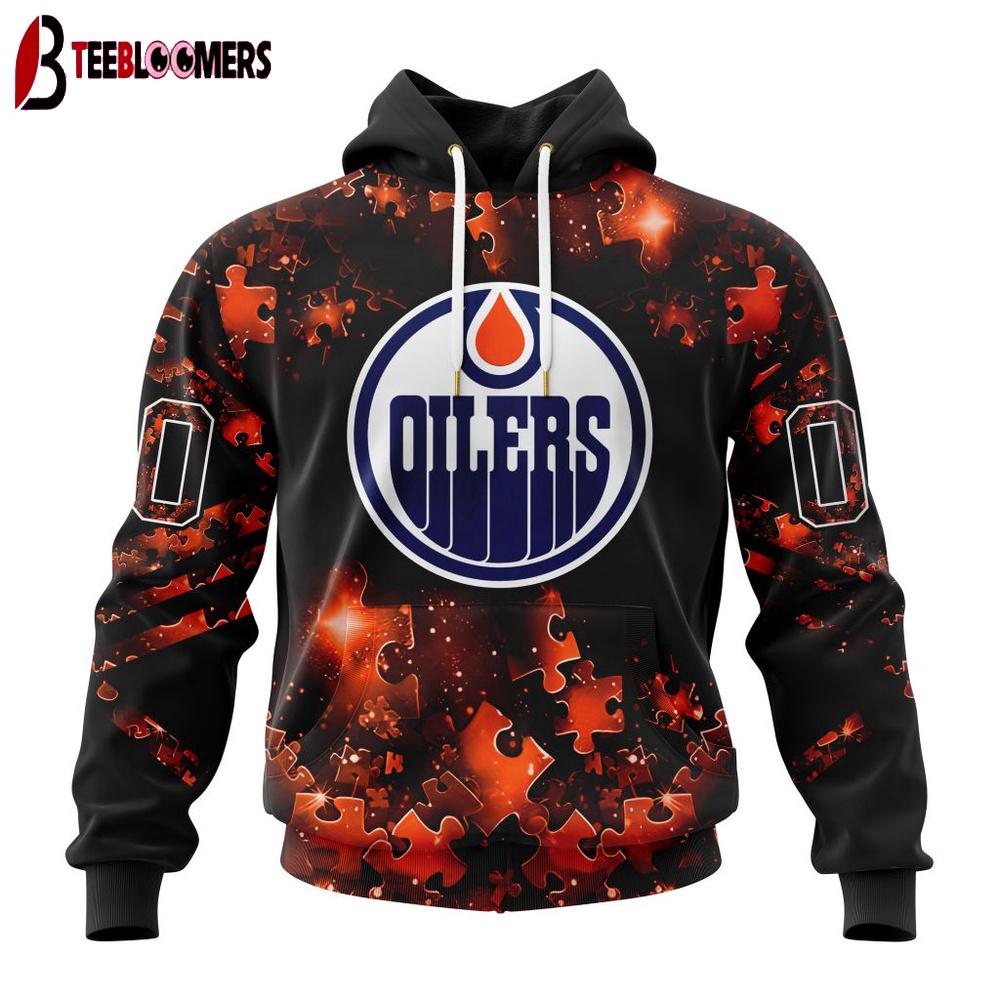 NHL Edmonton Oilers Special Autism Awareness 3D Shirts