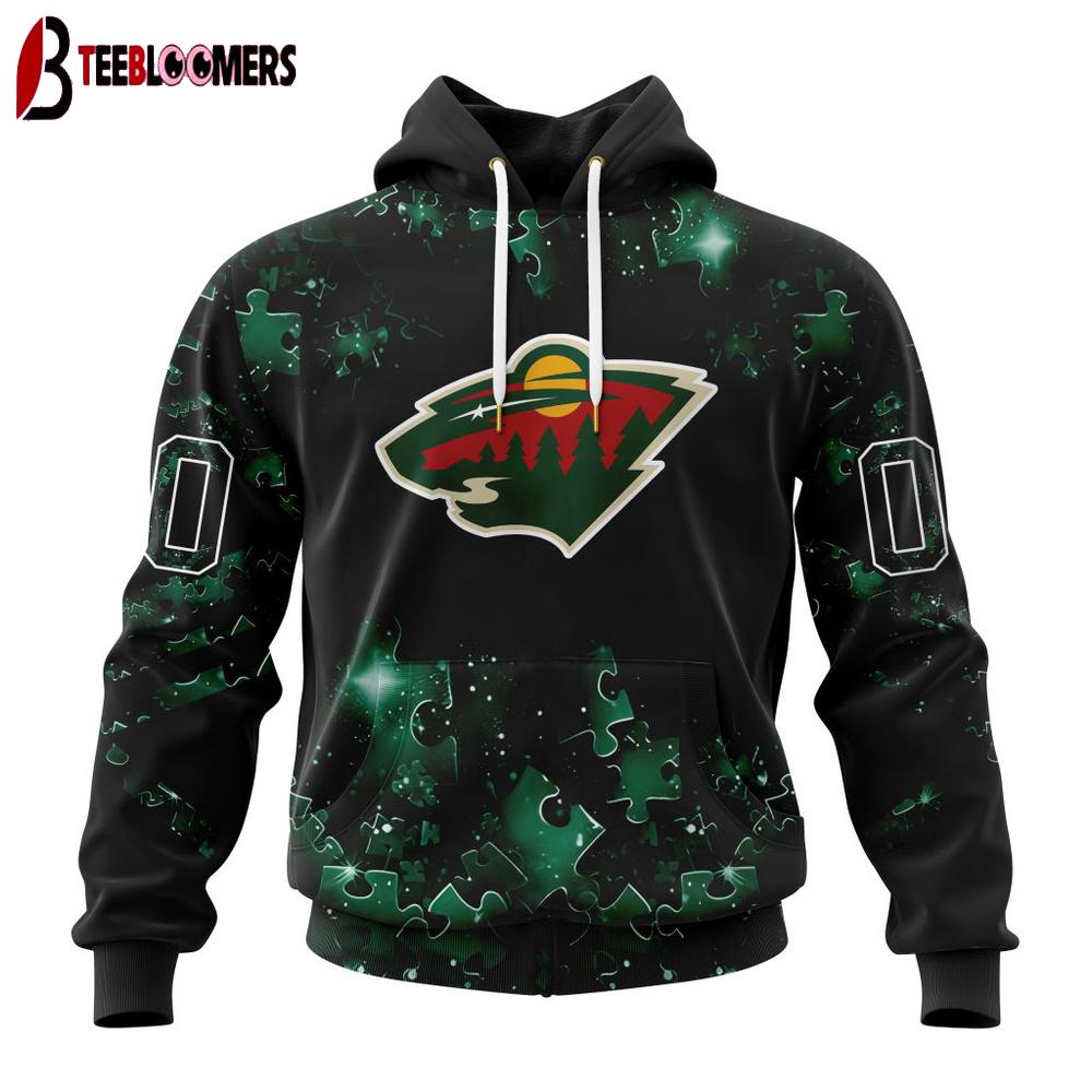 NHL Minnesota Wild Special Autism Awareness 3D Shirts