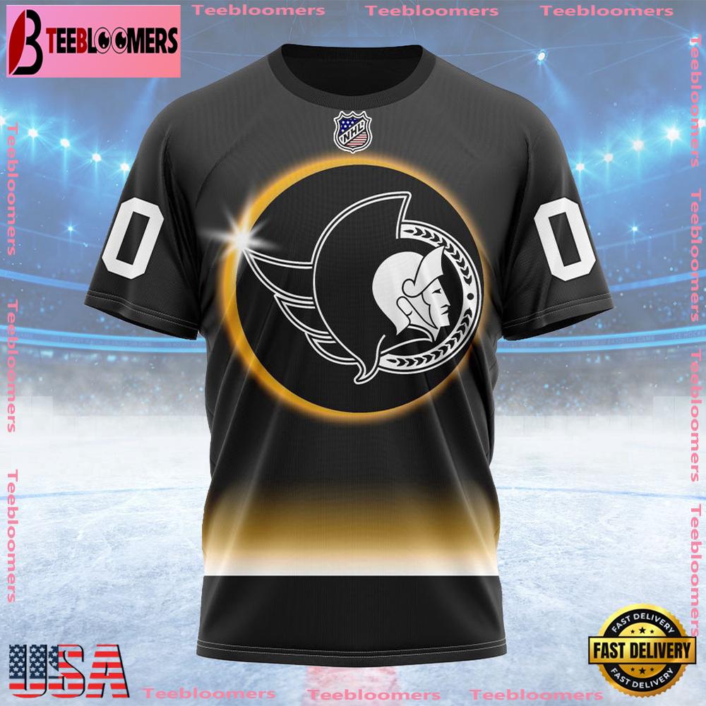 NHL Ottawa Senators Special Eclipse Design Custom T Shirt , NHL Fans Gifts NHL Ottawa Senators Special Eclipse Design Custom T Shirt , NHL Fans Gifts