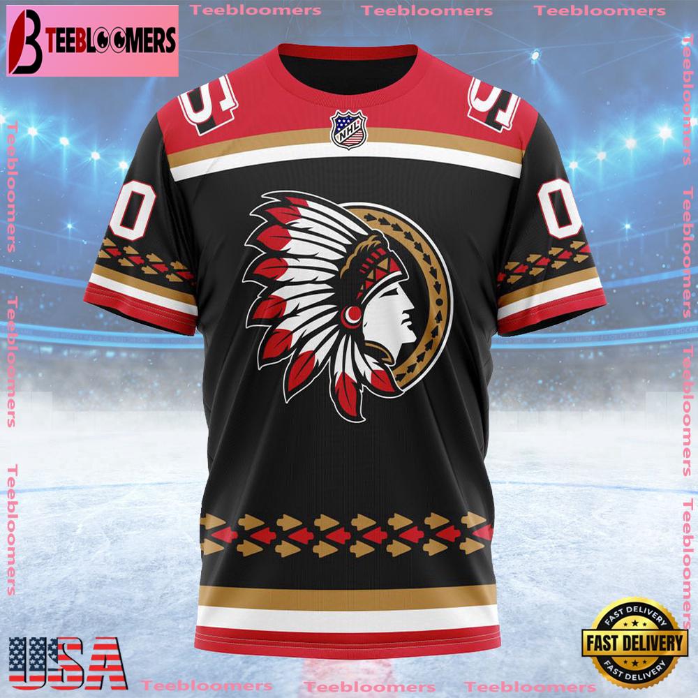 NHL Ottawa Senators Special Indigenous Design Custom T Shirt, Ottawa Senators Shirt