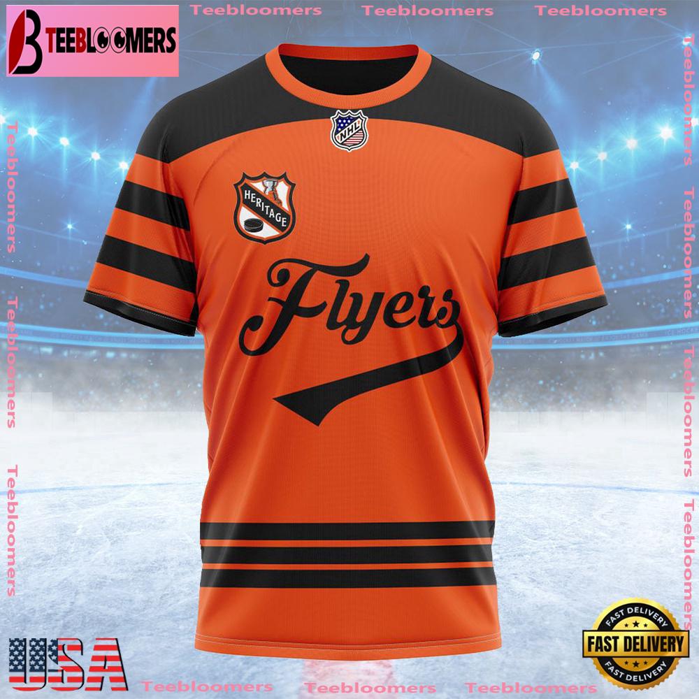 NHL Philadelphia Flyers Personalized Heritage Design Custom T Shirt, Philadelphia Flyers Shirt
