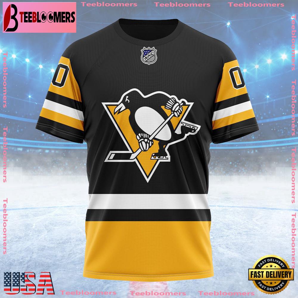NHL Pittsburgh Penguins Personalized Home Kits Custom T Shirt, Pittsburgh Penguins Shirt