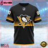 NHL Pittsburgh Penguins Special Black And Gradient Design Custom T Shirt, Pittsburgh Penguins Shirt