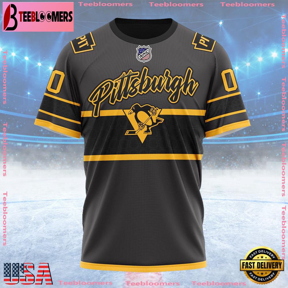 NHL Pittsburgh Penguins Special Colour Rush Design Custom T Shirt, Pittsburgh Penguins Shirt