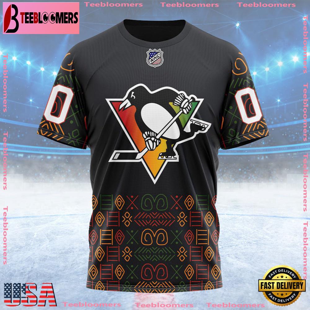 NHL Pittsburgh Penguins Special Design For Black History Month Custom T Shirt, Pittsburgh Penguins Shirt