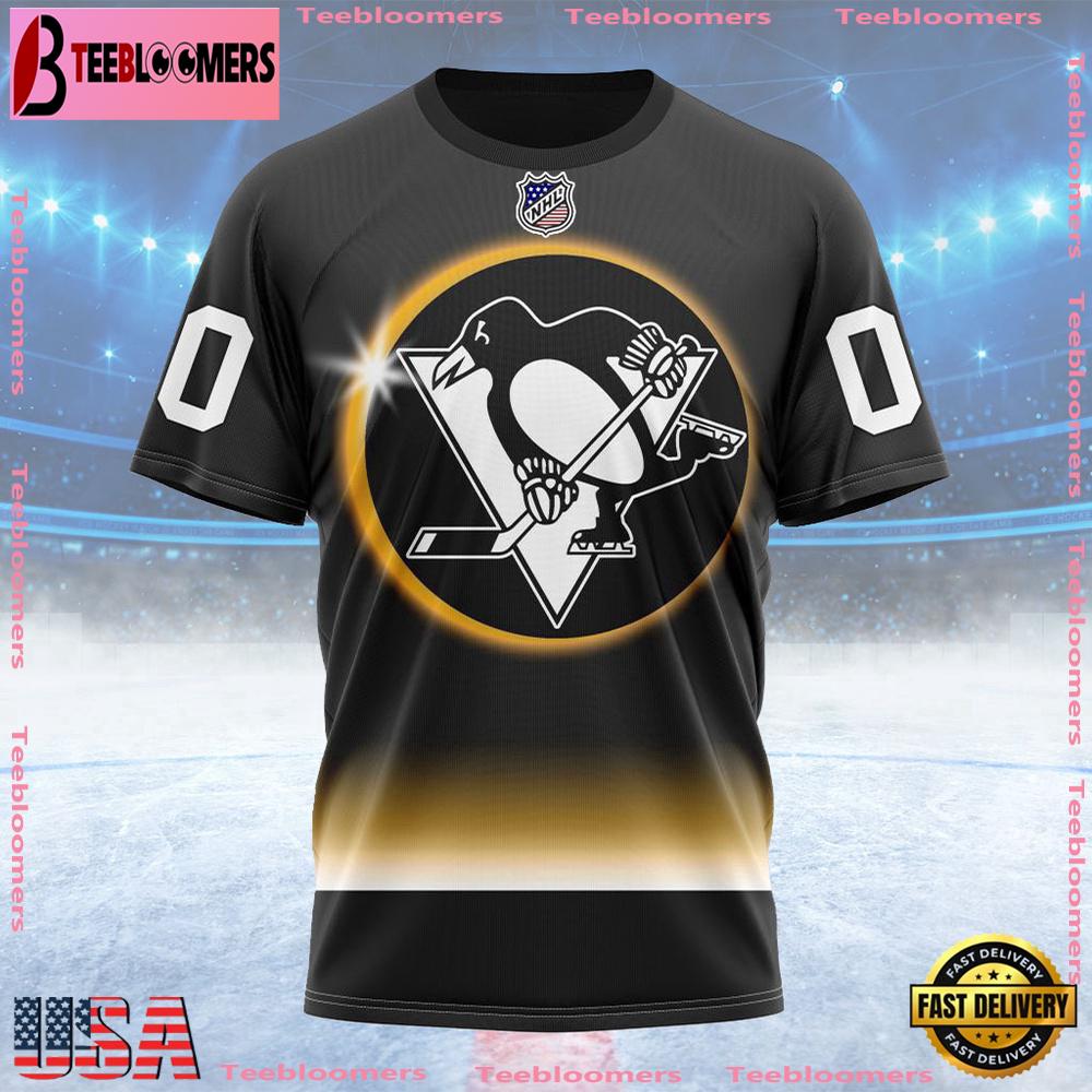 NHL Pittsburgh Penguins Special Eclipse Design Custom T Shirt, Pittsburgh Penguins Shirt