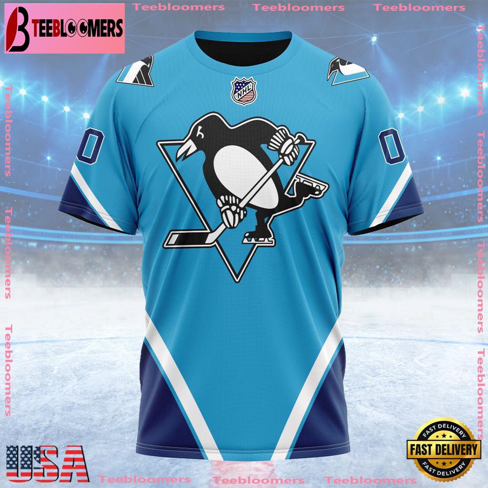 NHL Pittsburgh Penguins Special Reverse Retro Design Concept Custom T Shirt, Pittsburgh Penguins Shirt