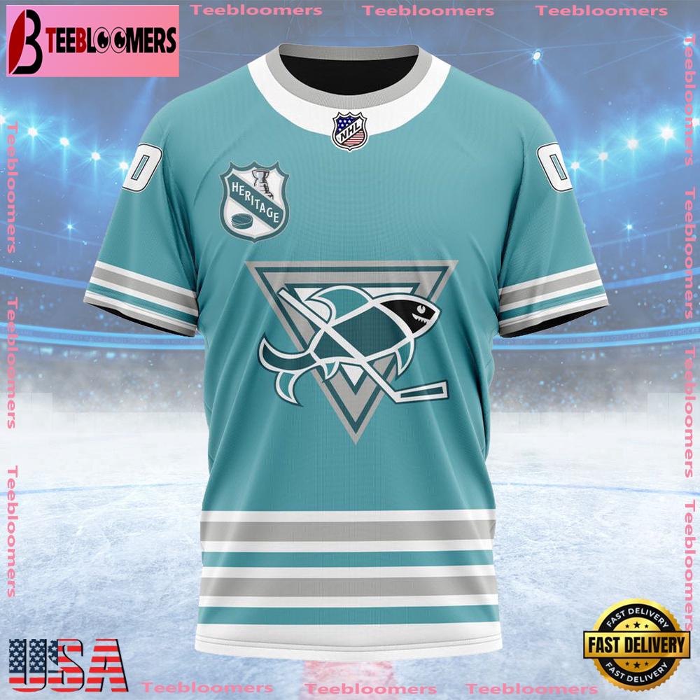 NHL San Jose Sharks Personalized Heritage Design Custom T Shirt, San Jose Sharks Shirt