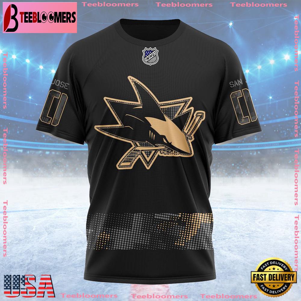 NHL San Jose Sharks Personalized Military Appreciation Design Custom T Shirt, San Jose Sharks Shirt