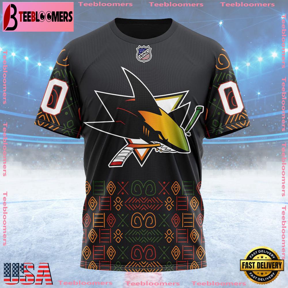 NHL San Jose Sharks Special Design For Black History Month Custom T Shirt, San Jose Sharks Shirt