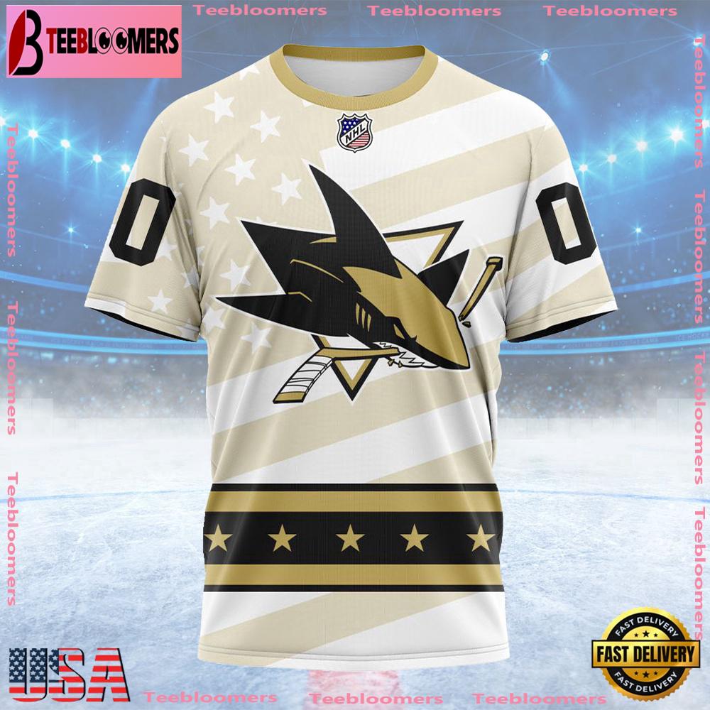 NHL San Jose Sharks Special Military Appreciation Design Custom T Shirt, San Jose Sharks Shirt