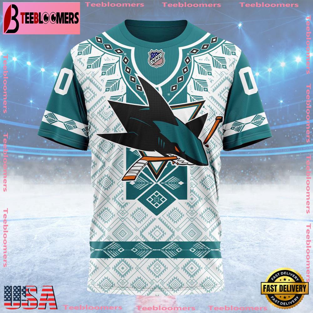 NHL San Jose Sharks Special Native Heritage Design Custom T Shirt, San Jose Sharks Shirt