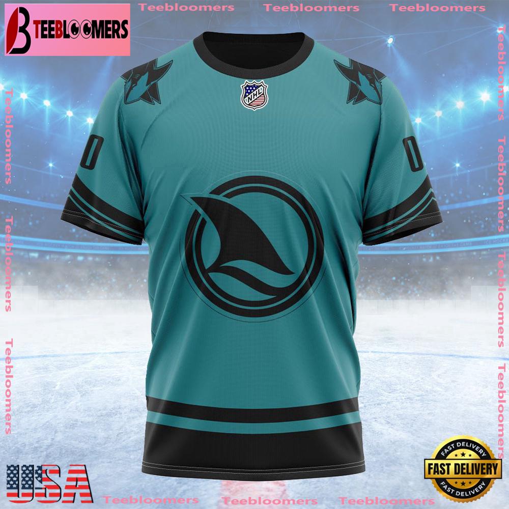 NHL San Jose Sharks Special Two-tone Design Custom T Shirt, San Jose Sharks Shirt