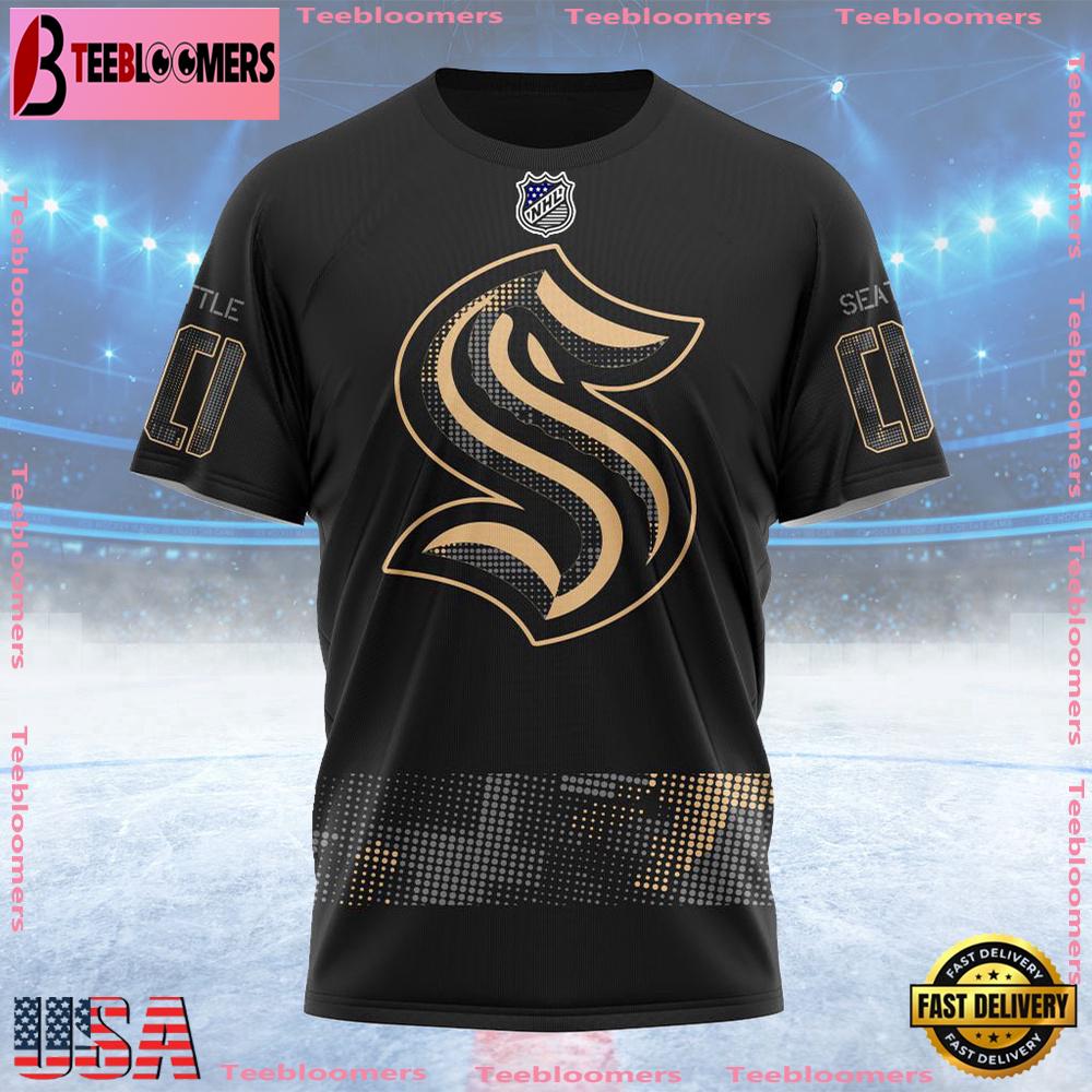 NHL Seattle Kraken Personalized Military Appreciation Design Custom T Shirt, Seattle Kraken Shirt