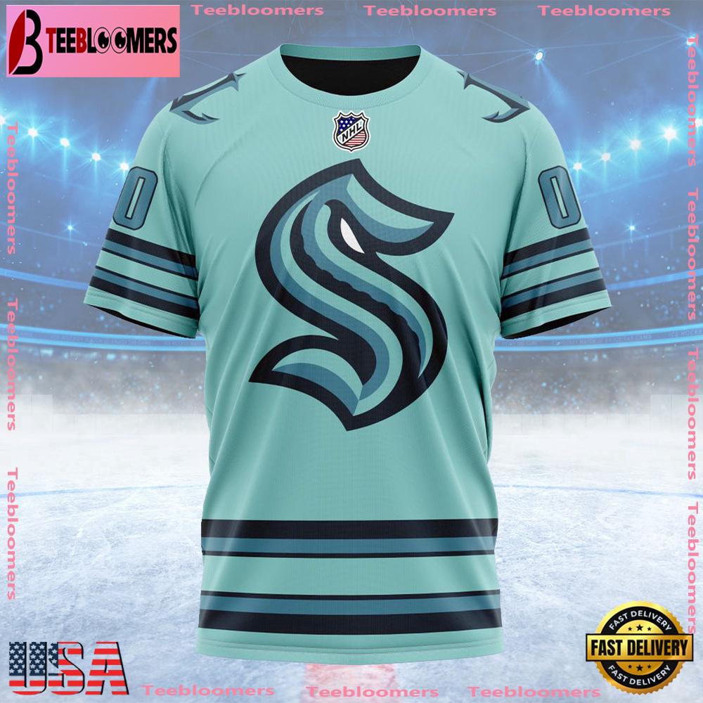 NHL Seattle Kraken Special Colour Rush Design Custom T Shirt, Seattle Kraken Shirt , NHL Fans Gifts NHL Seattle Kraken Special Colour Rush Design Custom T Shirt, Seattle Kraken Shirt , NHL Fans Gifts