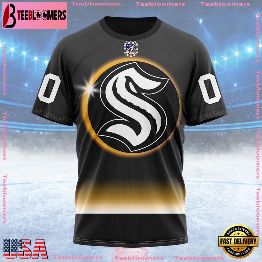 NHL Seattle Kraken Special Eclipse Design Custom T Shirt, Seattle Kraken Shirt