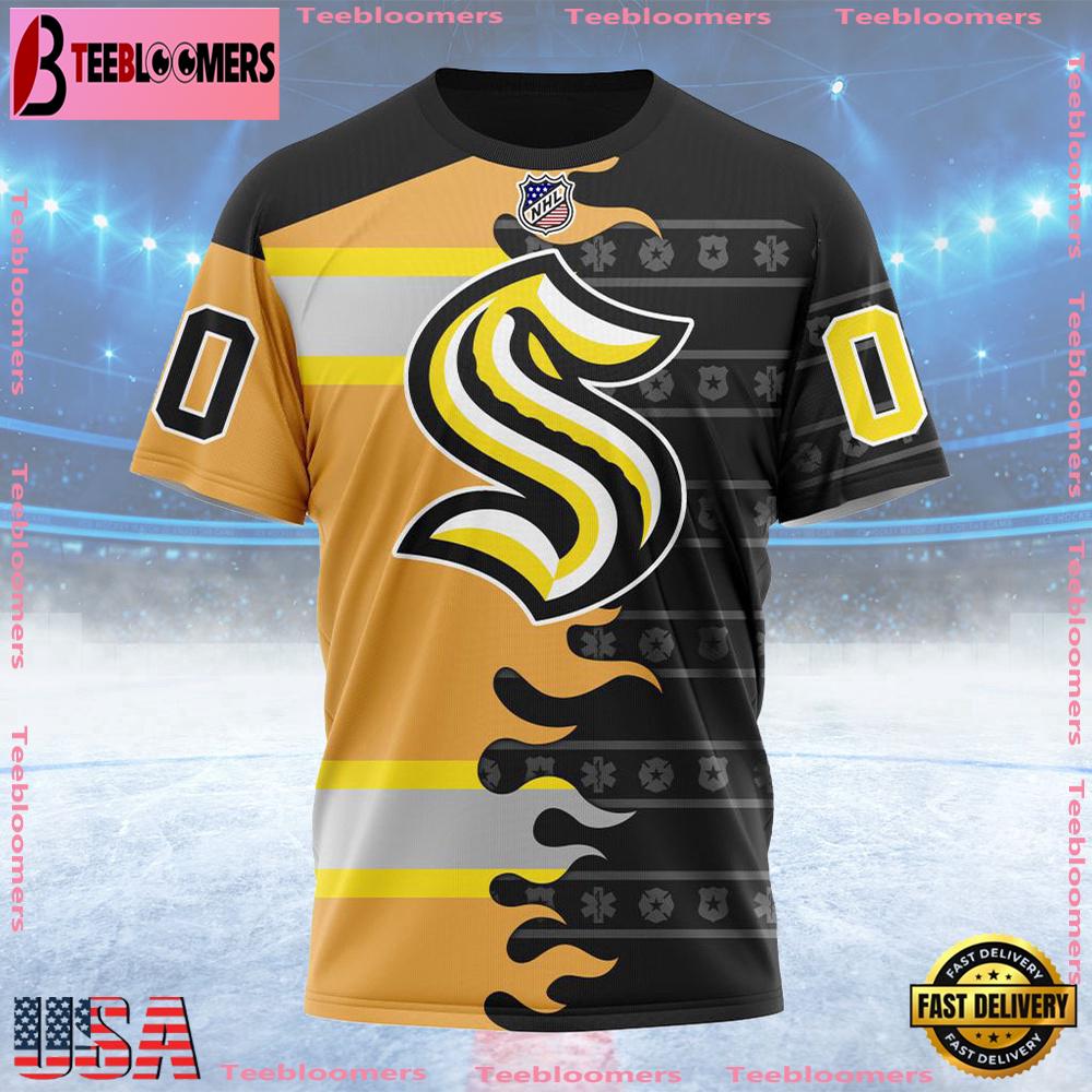 NHL Seattle Kraken Special First Responders Design Custom T Shirt, Seattle Kraken Shirt