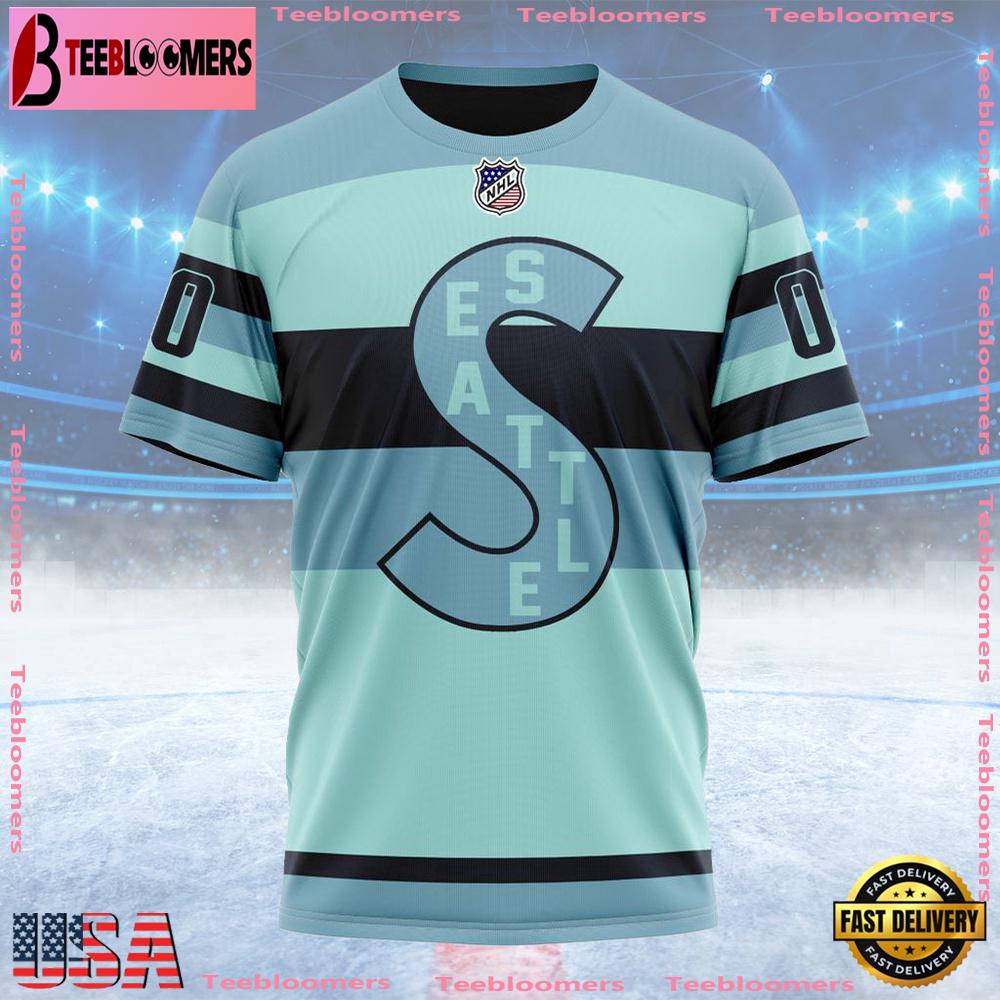 NHL Seattle Kraken Special Reverse Retro Design Concept Custom T Shirt, Seattle Kraken Shirt