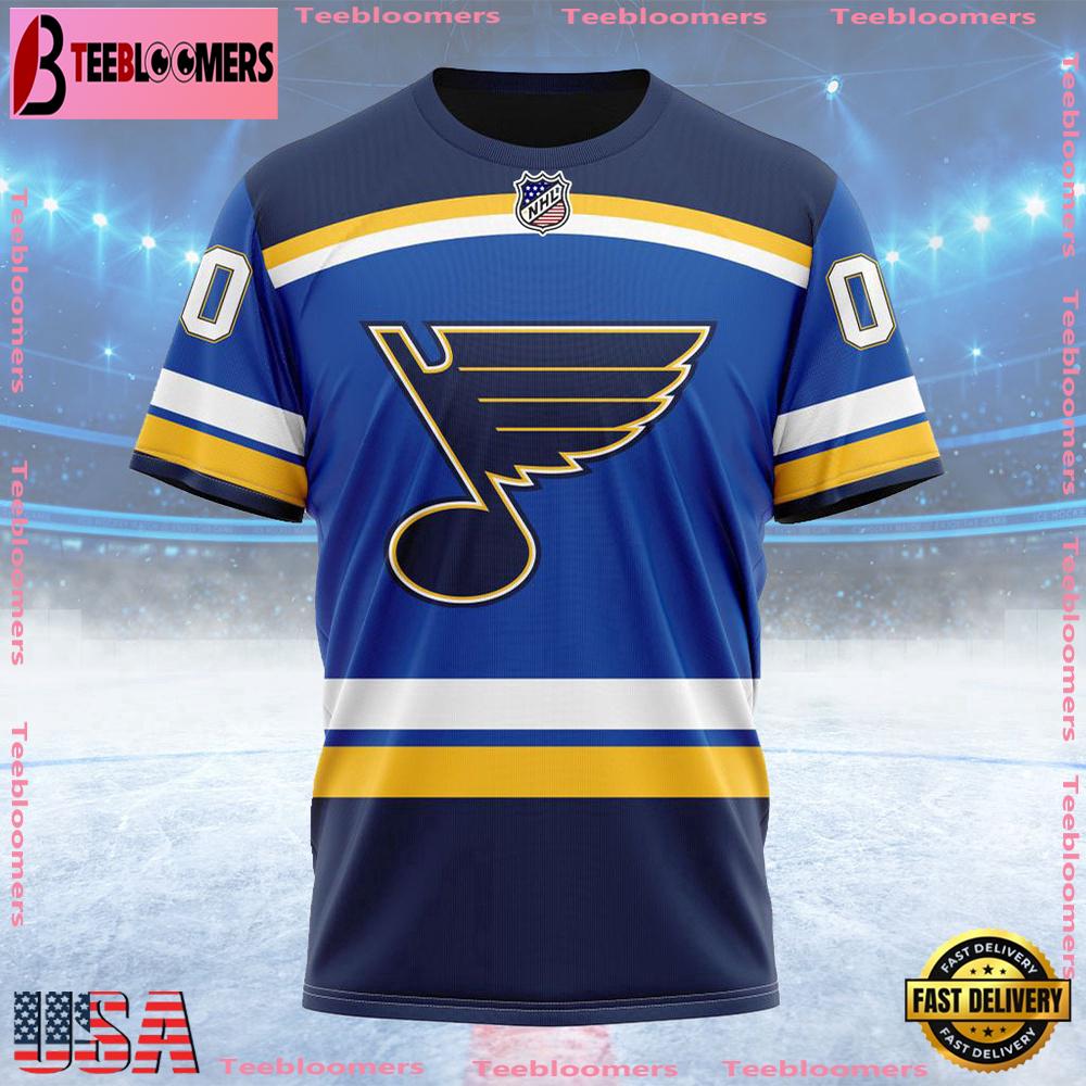 NHL St Louis Blues Personalized Home Kits Custom T Shirt, St Louis Blues Shirt