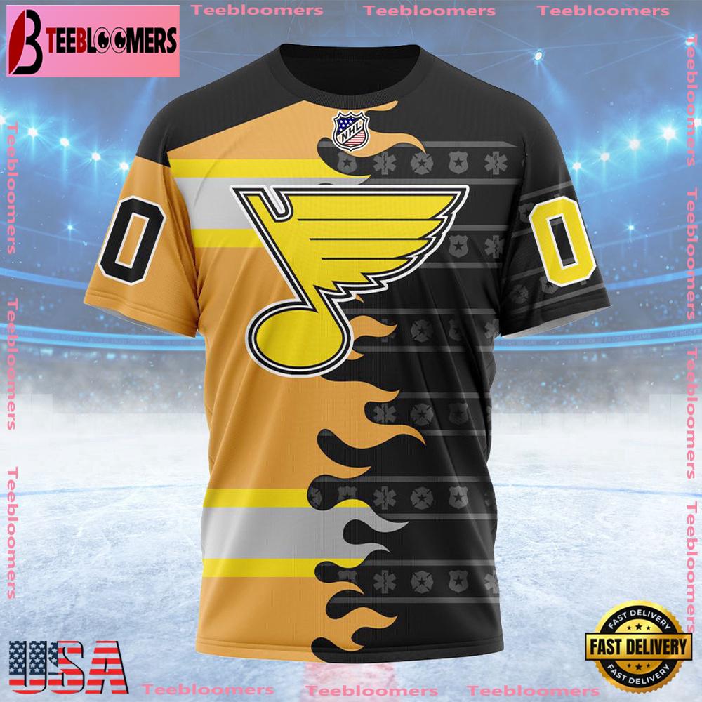 NHL St Louis Blues Special First Responders Design Custom T Shirt, St Louis Blues Shirt
