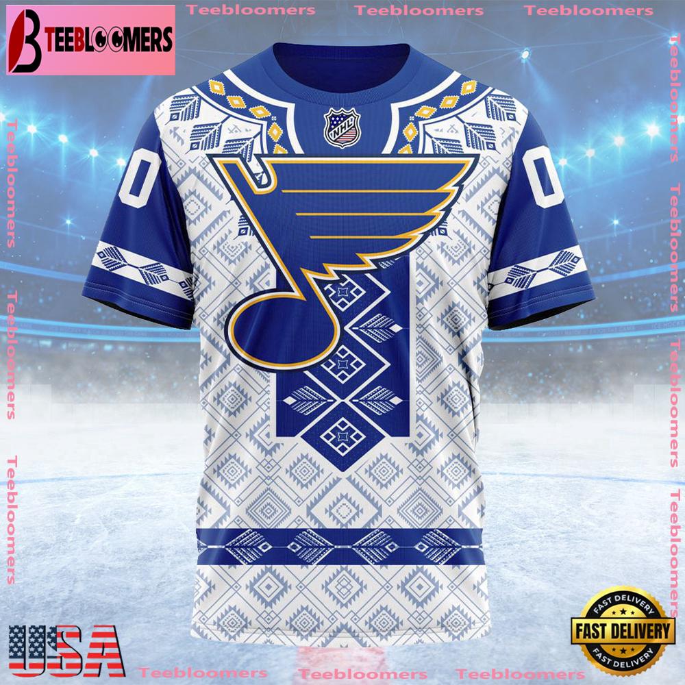 NHL St Louis Blues Special Native Heritage Design Custom T Shirt, St Louis Blues Shirt