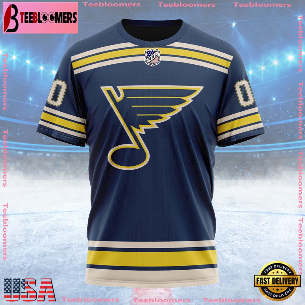 NHL St Louis Blues Special Reverse Retro Design Concept Custom T Shirt, St Louis Blues Shirt