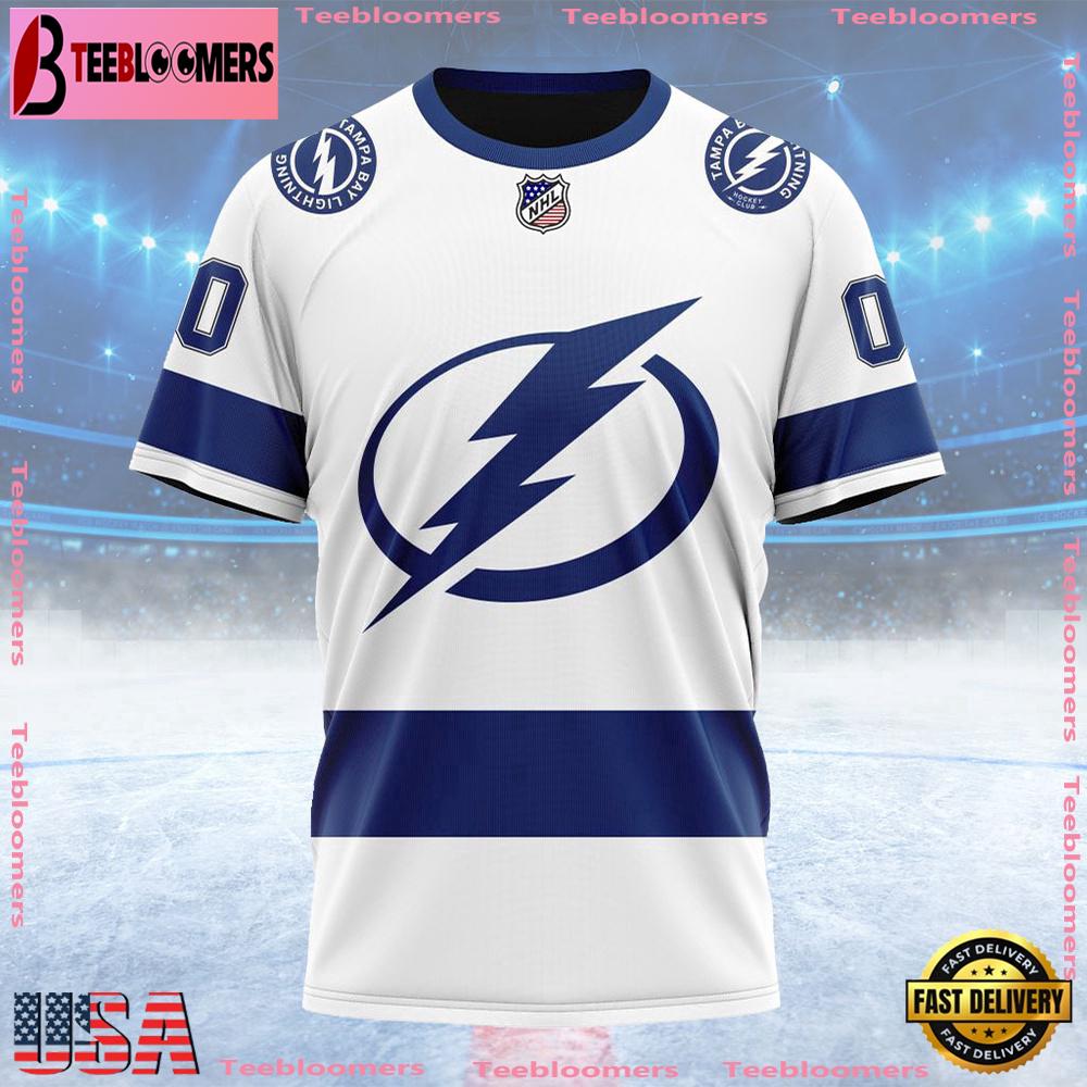 NHL Tampa Bay Lightning Personalized Away Kits Custom T Shirt, Tampa Bay Lightning Shirt