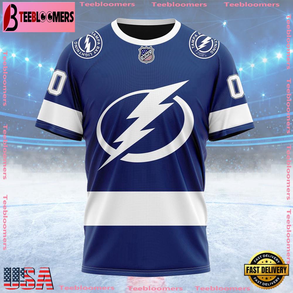 NHL Tampa Bay Lightning Personalized Home Kits Custom T Shirt, Tampa Bay Lightning Shirt