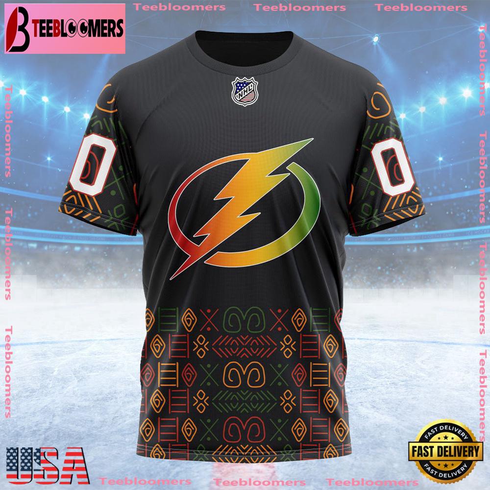 NHL Tampa Bay Lightning Special Design For Black History Month Custom T Shirt, Tampa Bay Lightning Shirt