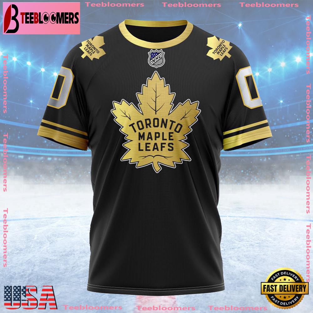 NHL Toronto Maple Leafs Special Black And Gold Design Custom T Shirt, Toronto Maple Leafs Shirt