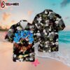 Nirvana Merch Kurt Cobain Art Rock Music Blue Flowers Cuban Hawaiian Shirt