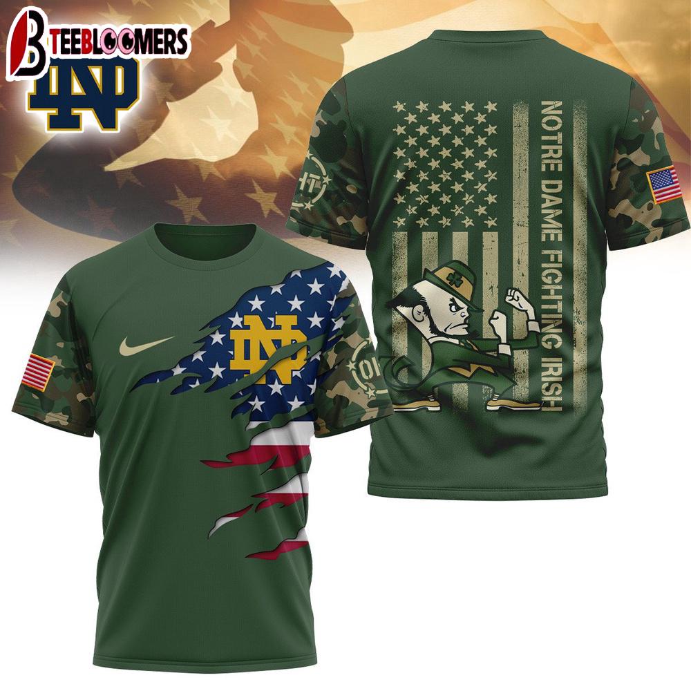 Notre Dame Fighting Irish NCAA Veteran 3D Shirt For Fans