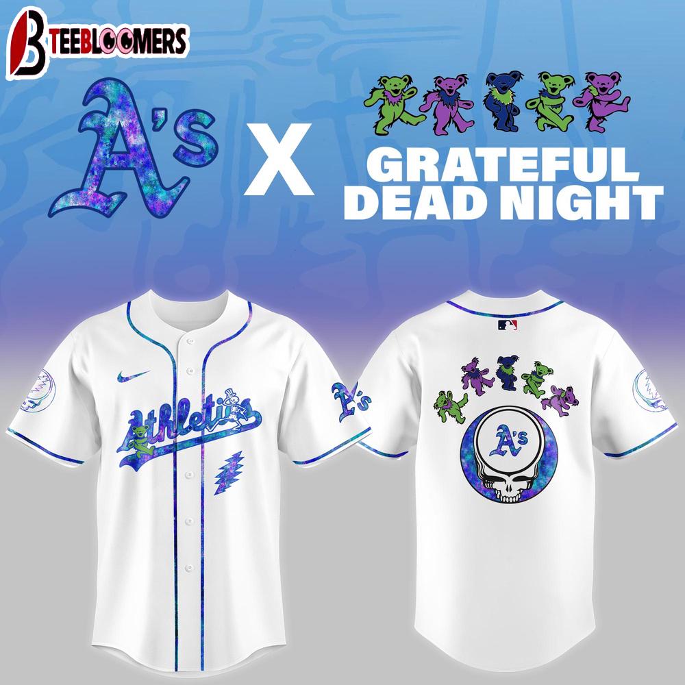 Oakland Athletics MLB x Grateful Dead Night Baseball Jersey Shirt Oakland Athletics MLB x Grateful Dead Night Baseball Jersey Shirt