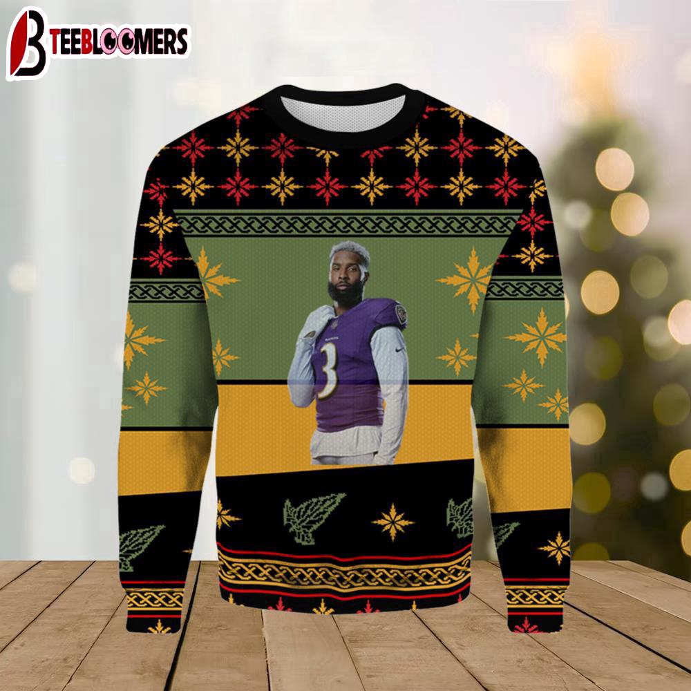 Odell Baltimore Ravens Ugly Christmas Sweater