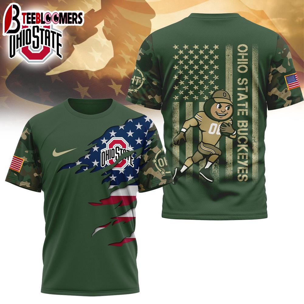 Ohio State Buckeyes NCAA Veteran 3D Shirt For Fans