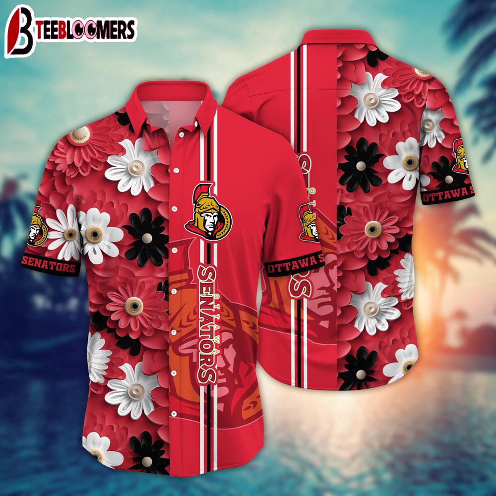 Ottawa Senators Floral Blitz Summer Hawaiian Shirt