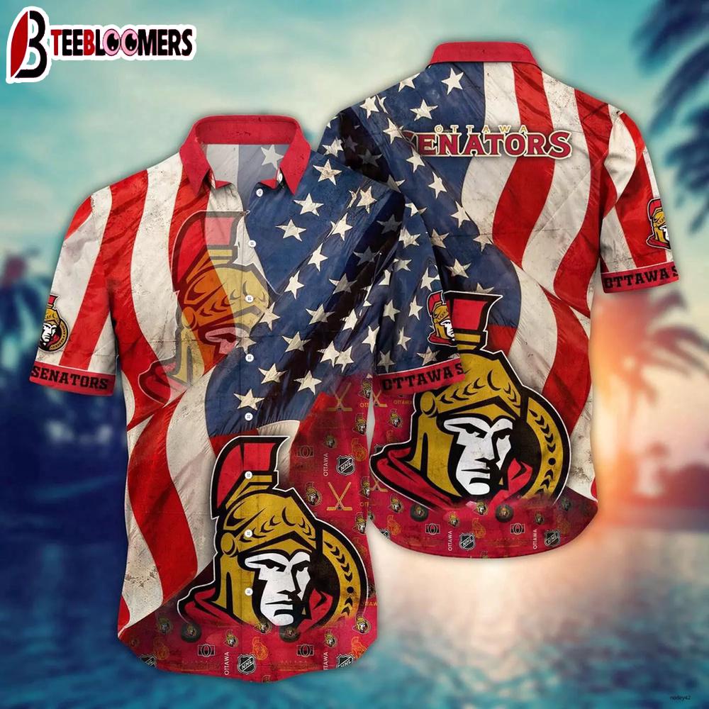 Ottawa Senators Old Glory Summer Hawaiian Shirt