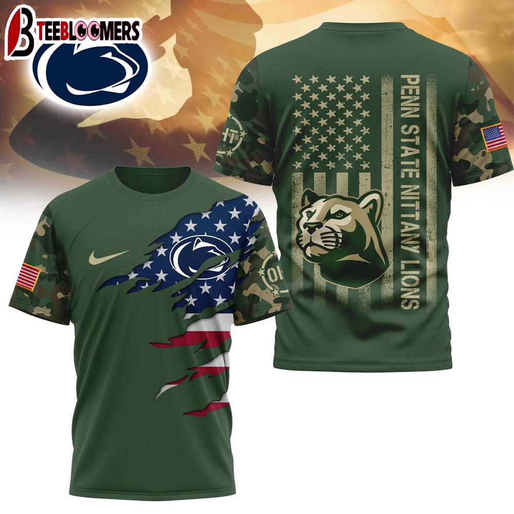 Penn State Nittany Lions NCAA Veteran 3D Shirt For Fans