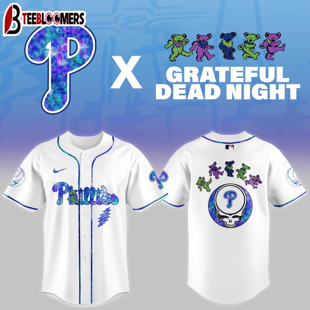 Philadelphia Phillies MLB x Grateful Dead Night Baseball Jersey Shirt
